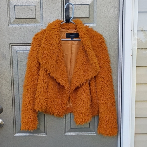 Vero Moda Vibrant Orange Teddy Jacket Size Medium - Picture 1 of 6